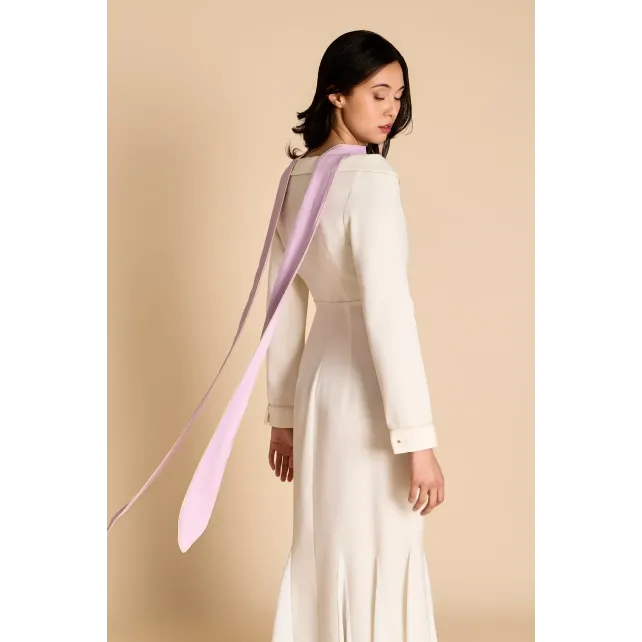 Foulard-ruban violet Daphné made in France | CLÉCLÉ