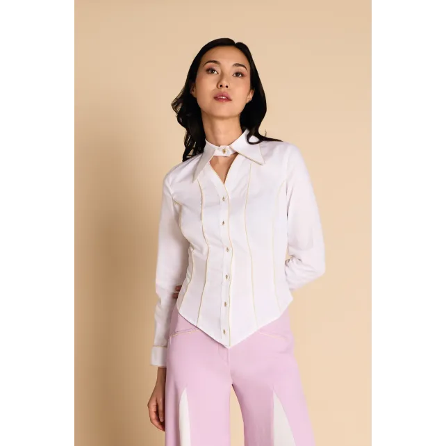 Anthonia — Chemise cintrée blanche made in France | CLÉCLÉ
