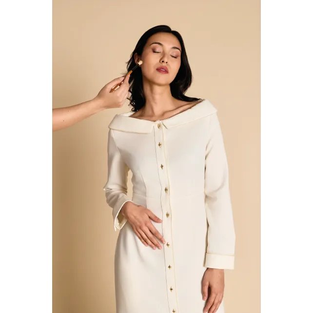 Chrysanthie — Robe longue ivoire made in France | CLÉCLÉ