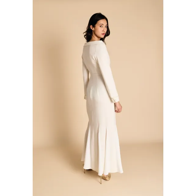 Chrysanthie — Robe longue ivoire made in France | CLÉCLÉ