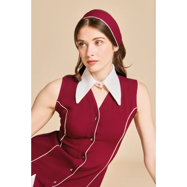 Marcetta — Robe courte bordeaux made in France | CLÉCLÉ
