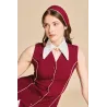 Marcetta — Robe courte bordeaux made in France | CLÉCLÉ